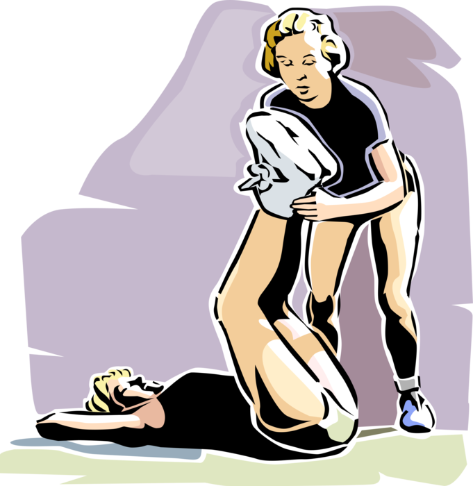 Vector Illustration of Aerobics Instructor with Physical Training Workout