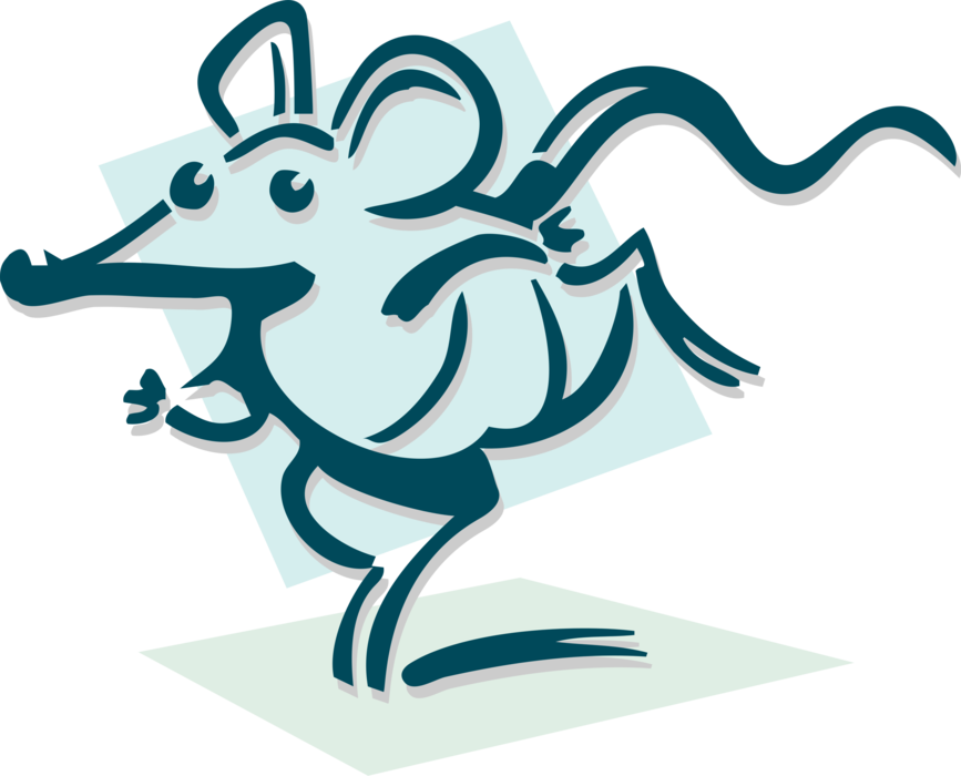 Vector Illustration of Rodent Mouse Running