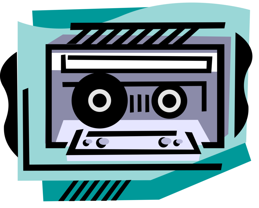 Vector Illustration of Cassette Tape Audio Cassette Magnetic Tape for Audio Recording and Playback