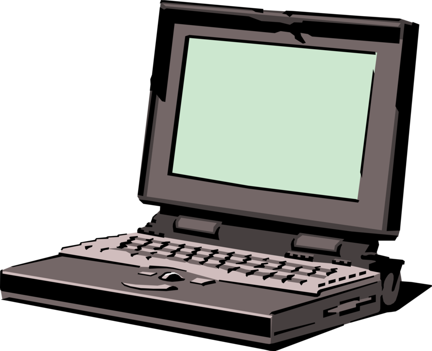 Vector Illustration of Laptop or Notebook Portable Personal Computer