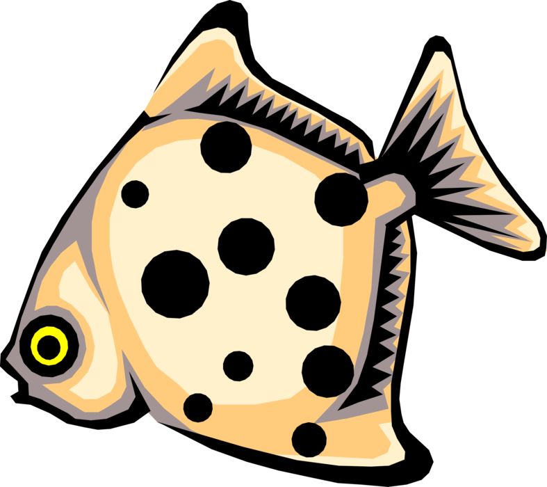 Vector Illustration of Spotted Aquatic Tropical Fish
