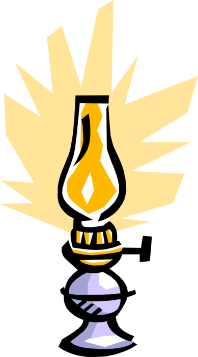 Vector Illustration of Oil Lamp or Lantern Light Provides Illuminated Light Source
