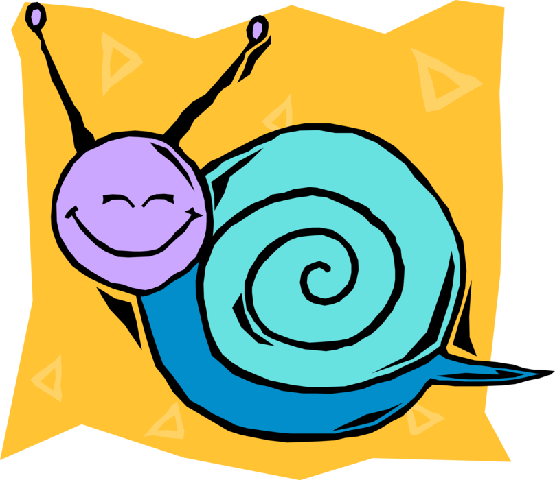 Vector Illustration of Snail or Terrestrial Gastropod Mollusk Smiles