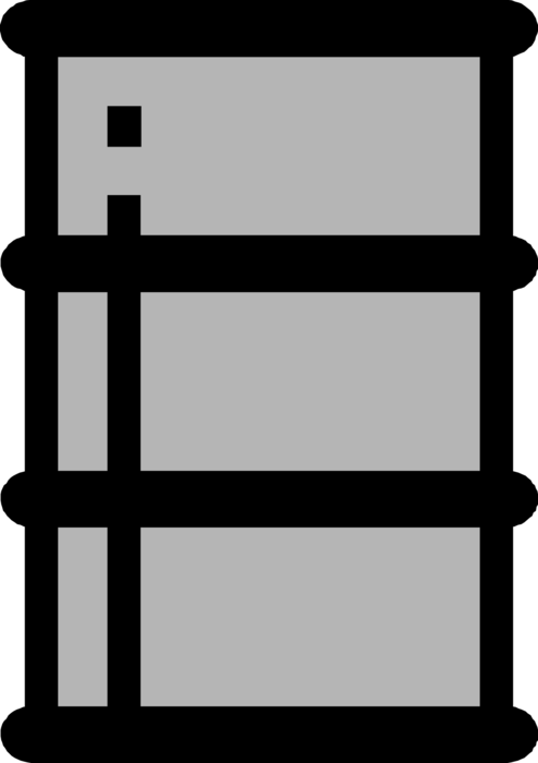 Vector Illustration of Crude Petroleum Oil Barrel or Oil Drum