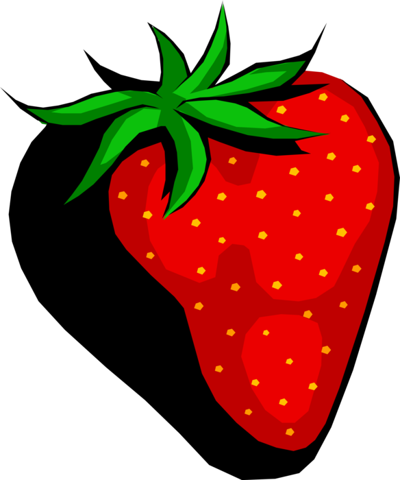 Vector Illustration of Edible Strawberry Fruit