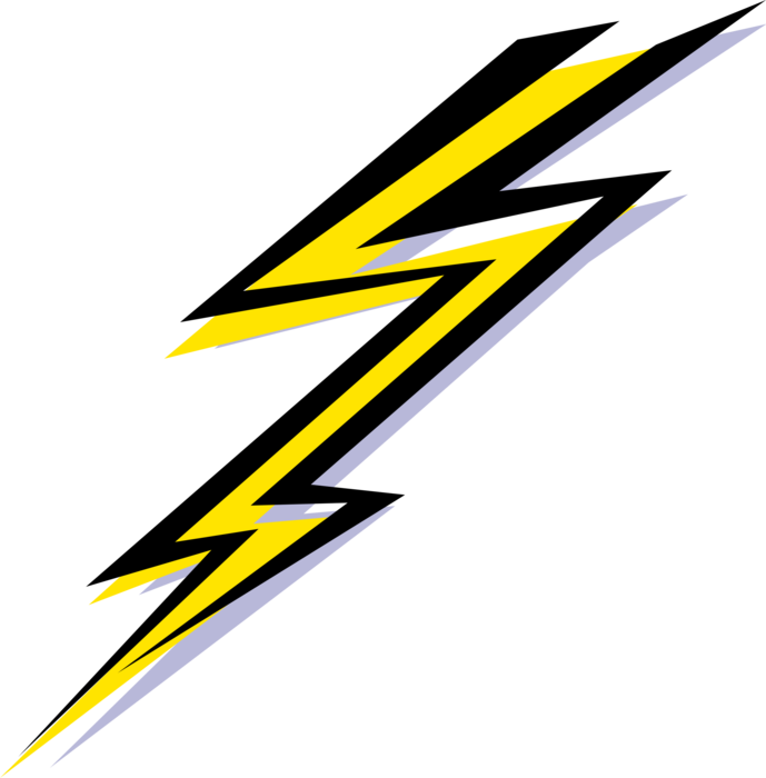 Vector Illustration of Electrical Storm Lightning Bolt Electrostatic Discharge
