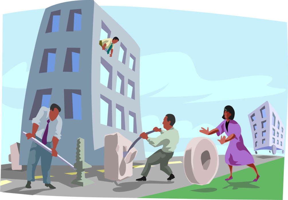 Vector Illustration of Moving People Throughout an Organization