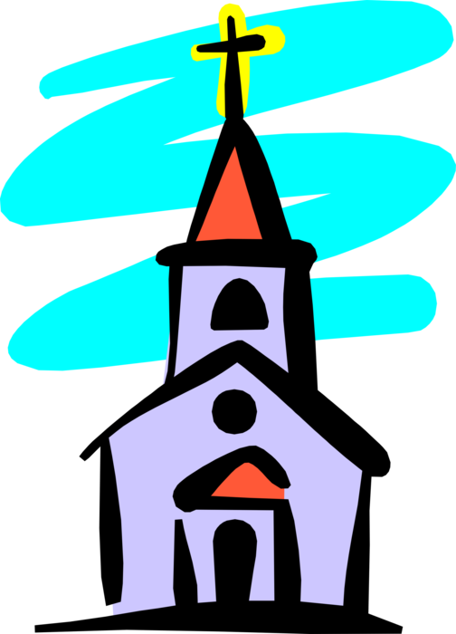 Vector Illustration of Christian Church Cathedral House of Worship Architecture 
