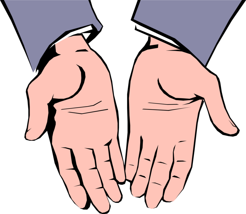 Vector Illustration of Palms of Open Hands