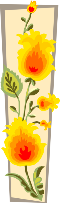 Vector Illustration of Summer Garden Flowers