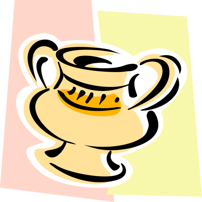 Vector Illustration of Brass Spittoon Receptacle Made for Spitting