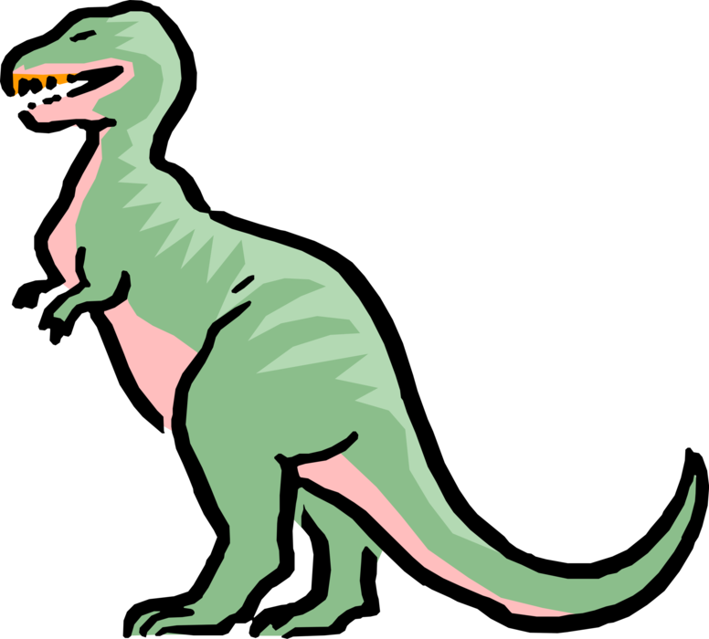 Vector Illustration of Cartoon Tyrannosaurus Rex Dinosaur