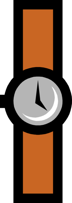 Vector Illustration of Wristwatch Timepiece Watch Keeps Time