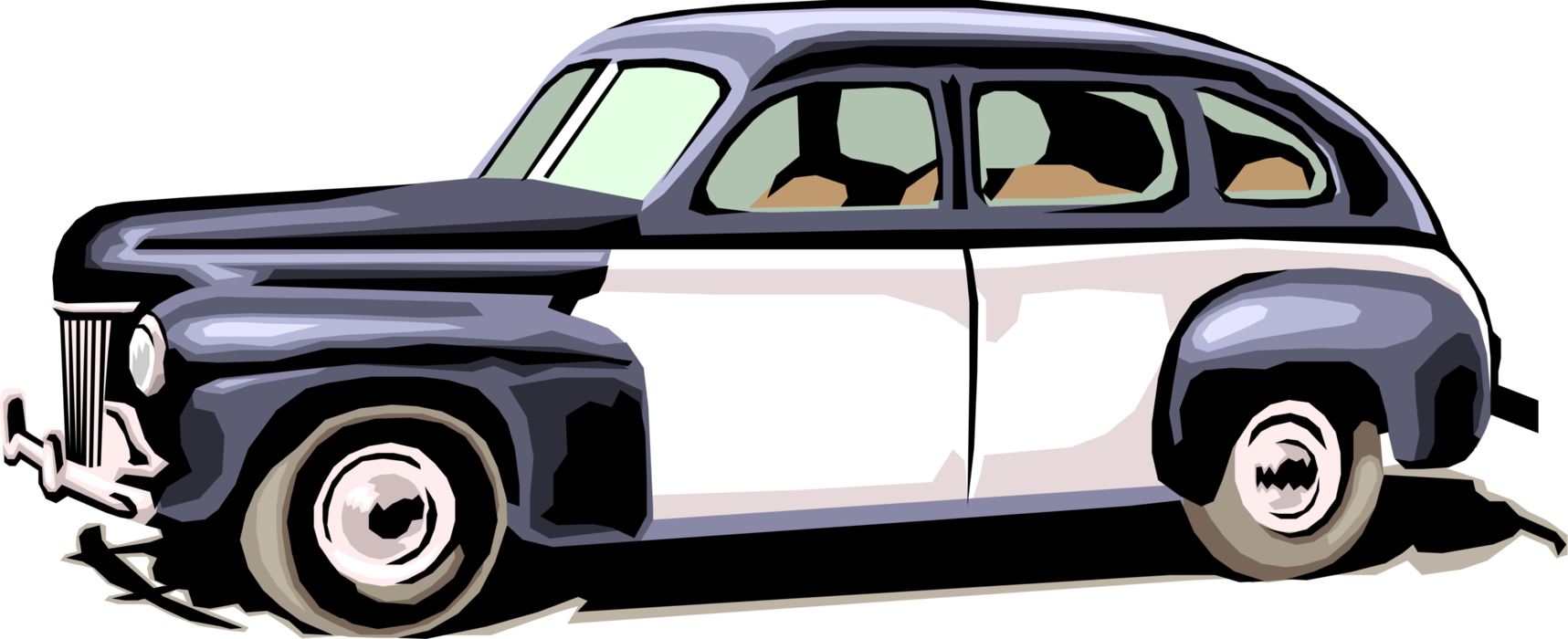 Vector Illustration of Classic Late Model Automobile Car Motor Vehicle 