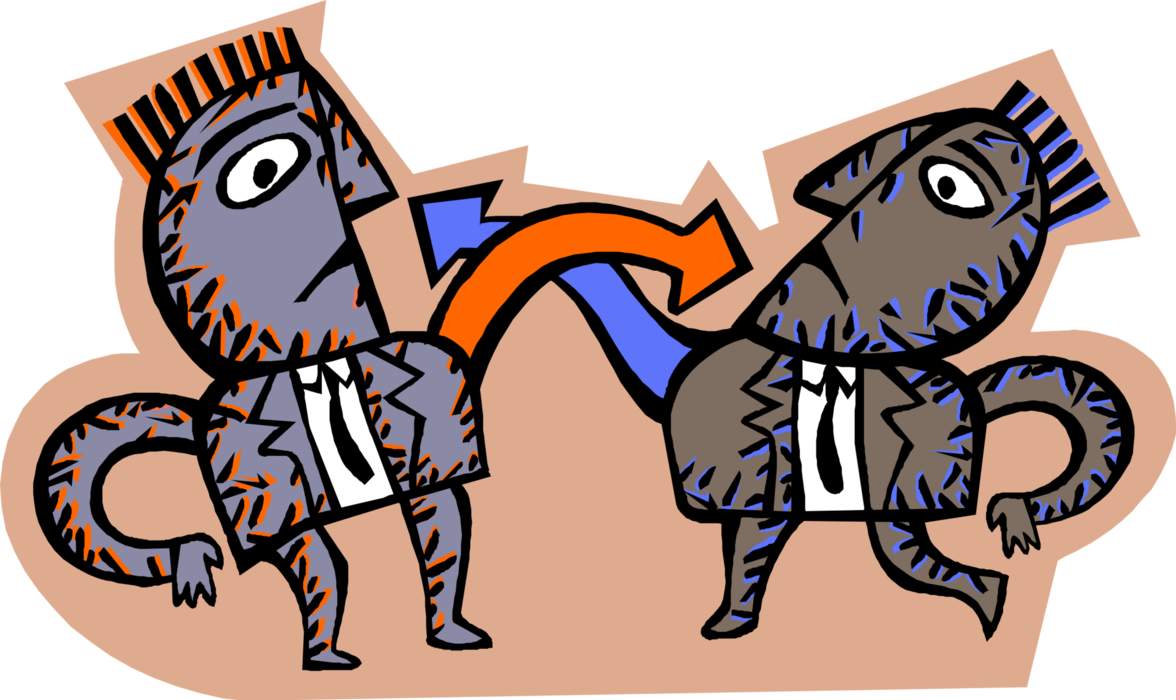 Vector Illustration of Businessmen Pointing at Each Other Vector Illustration of Businessmen Pointing at Each Other