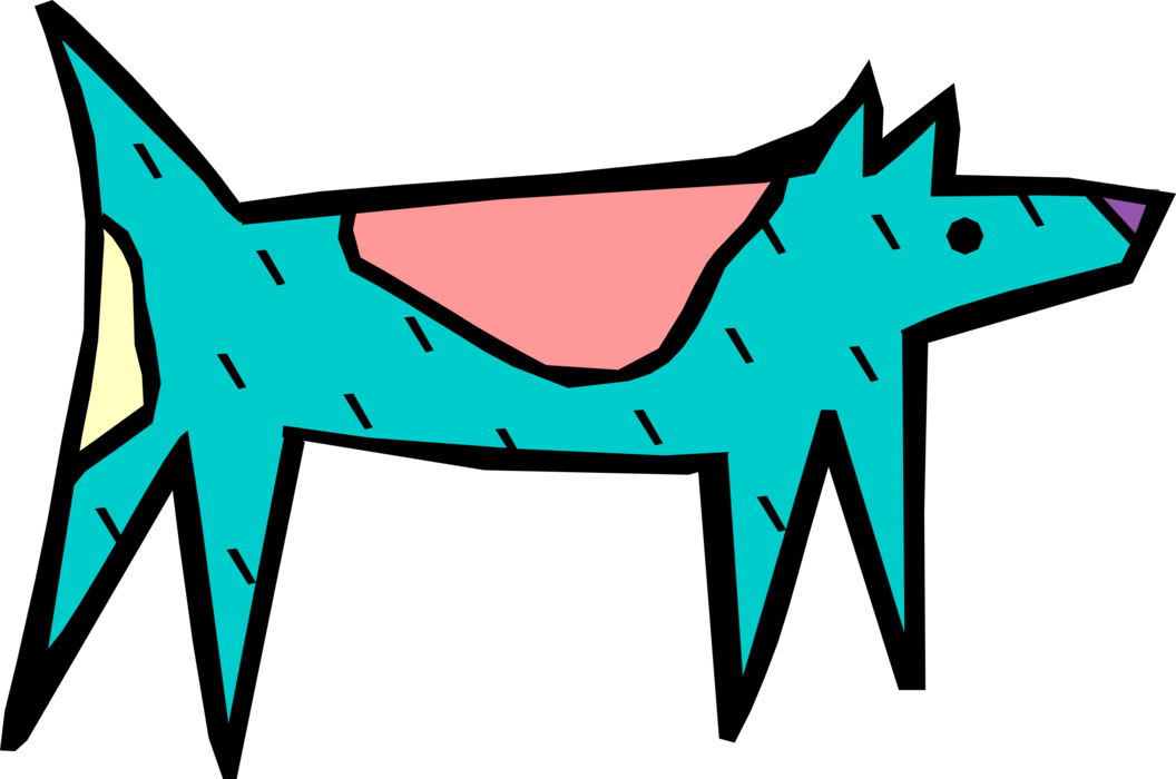 Vector Illustration of Blue Dog Family Pet