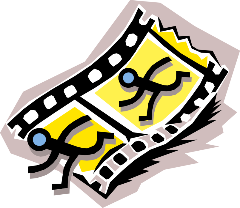 Vector Illustration of Filmmaking and Video Production Filmstrip