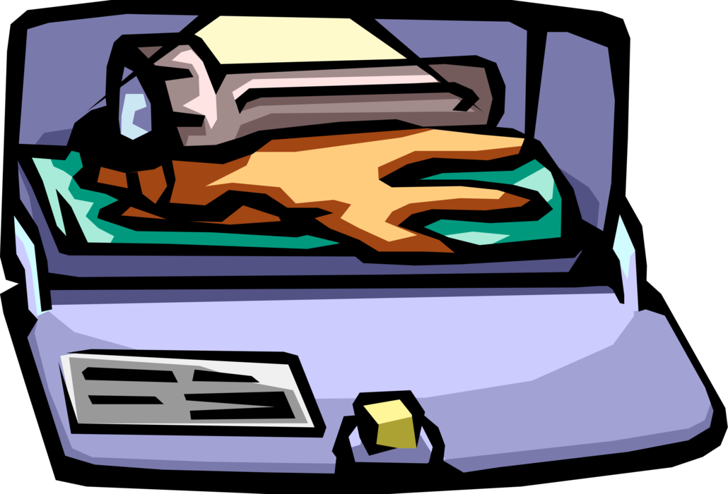 Vector Illustration of Glove Compartment in Automobile Car Motor Vehicle