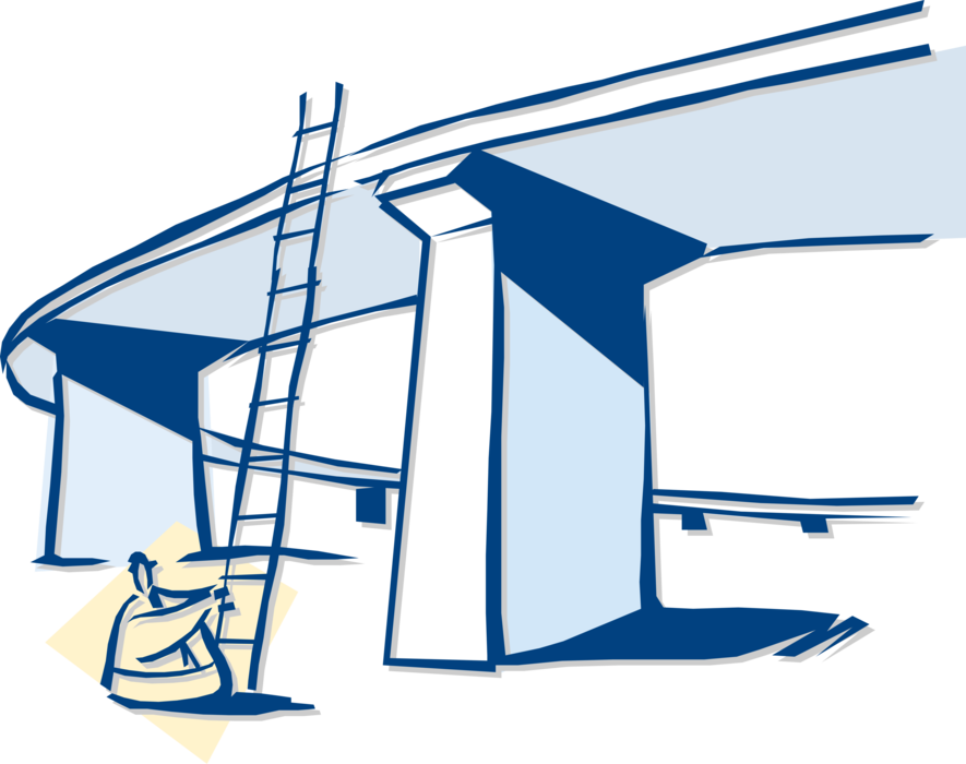 Vector Illustration of Businessman Uses Ladder to Reach New Objectives