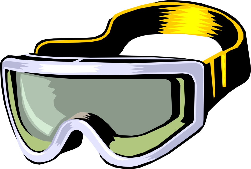 Vector Illustration of Alpine Downhill Skiing Ski Goggles Equipment