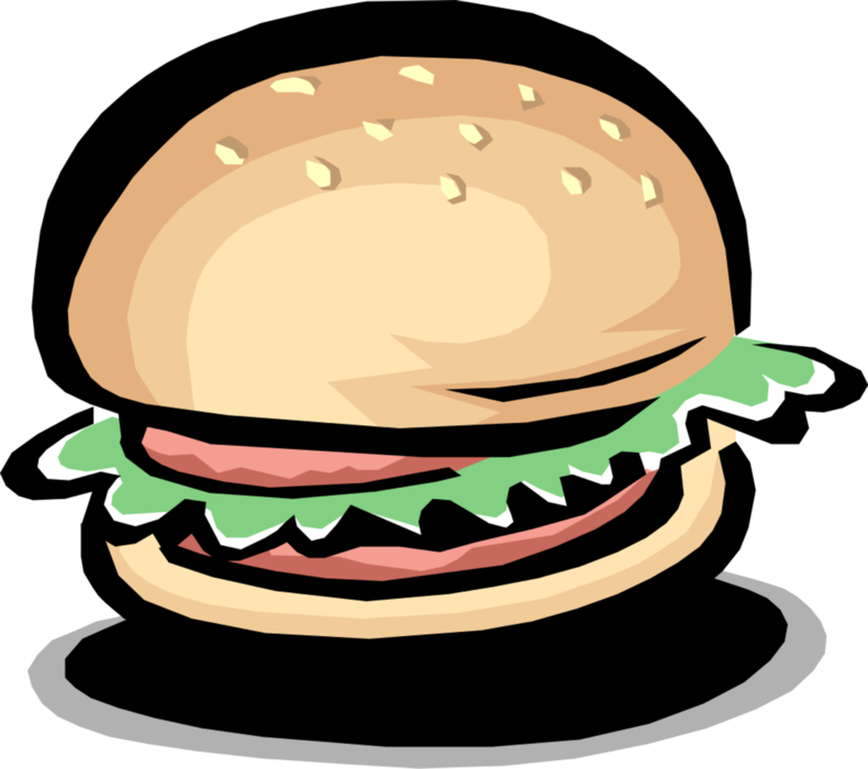 Vector Illustration of Hamburger Fast Food Meal
