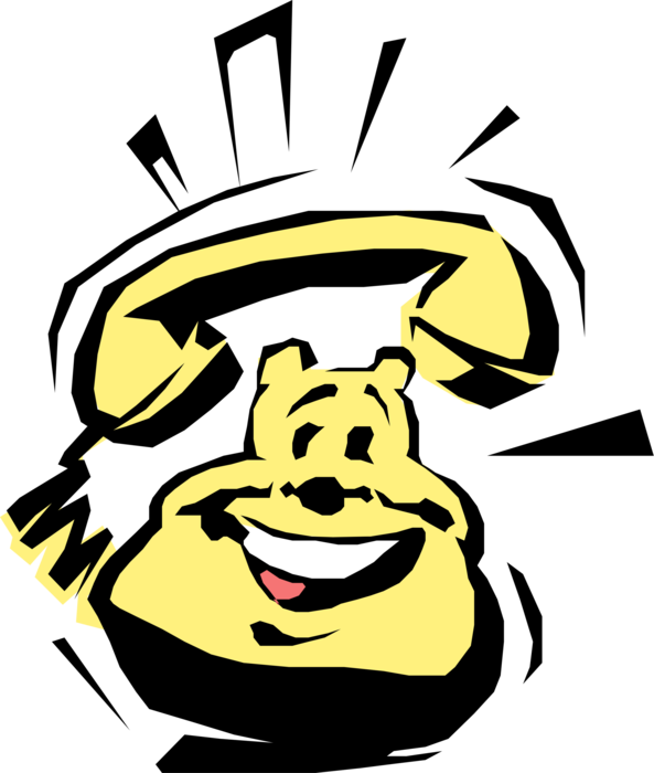 Vector Illustration of Cartoon Telephone or Phone Ringing