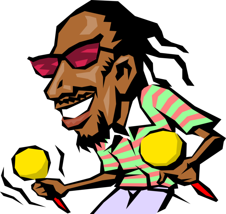 Vector Illustration of Caribbean Musician with Maracas Finds the Groove
