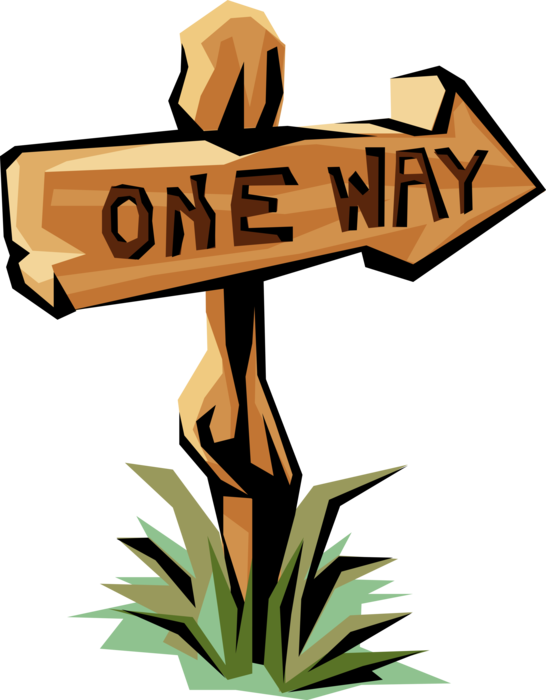 Vector Illustration of One-Way Marker Sign Aids Navigation