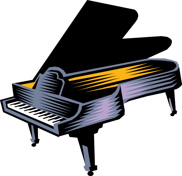 Vector Illustration of Grand Piano Keyboard Musical Instrument