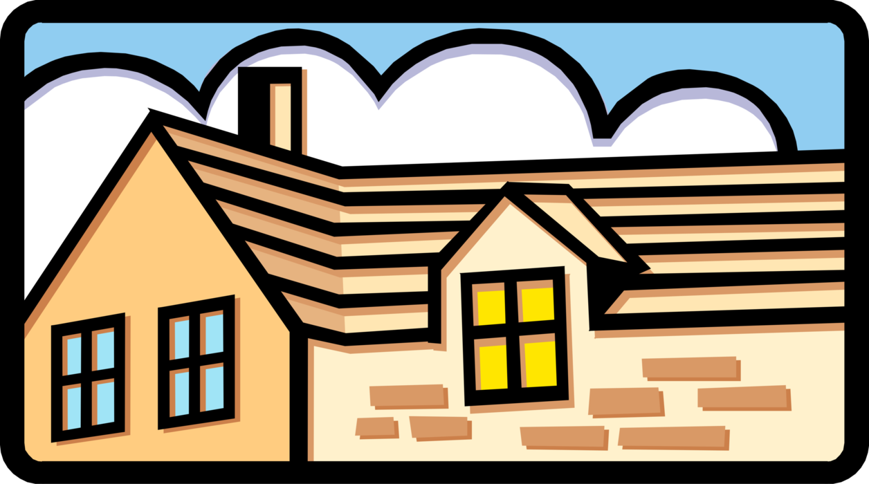 Vector Illustration of Residence House Family Home