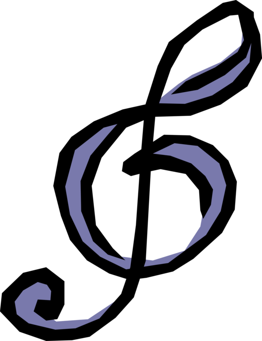 Vector Illustration of Treble Clef Indicates the Pitch of Written Musical Notes