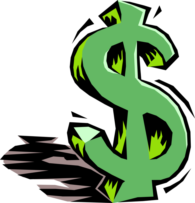 Vector Illustration of Dollar Cash Money Currency Banknotes Symbol