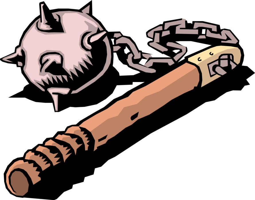 Vector Illustration of Middle Ages Medieval Mace Weapon