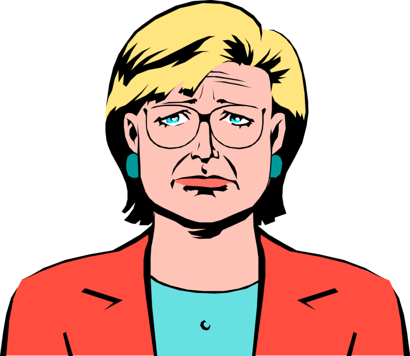 Vector Illustration of Businesswoman Looks Disappointed