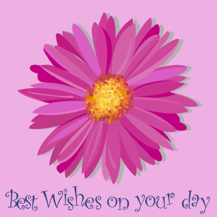 Vector Illustration of Best Wishes on Your Day! Flower For Mother's Day 