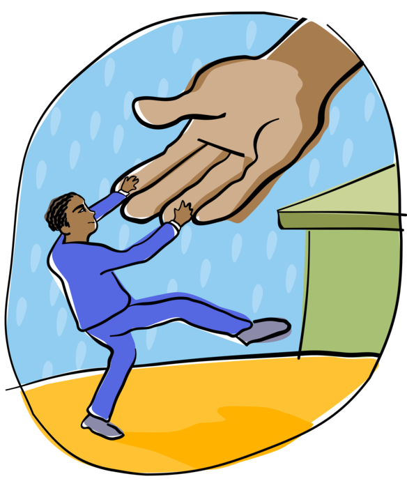 Vector Illustration of Lending Helping Hand of Assistance
