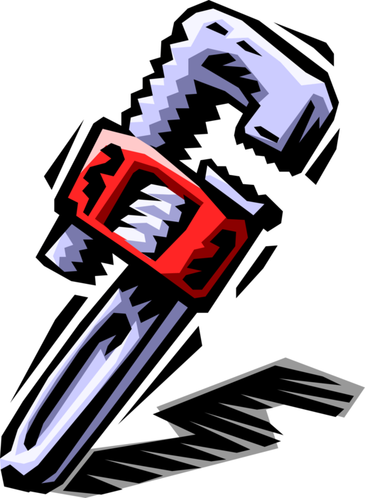 Vector Illustration of Pipe Wrench or Stillson Wrench used for Turning Soft Iron Pipes