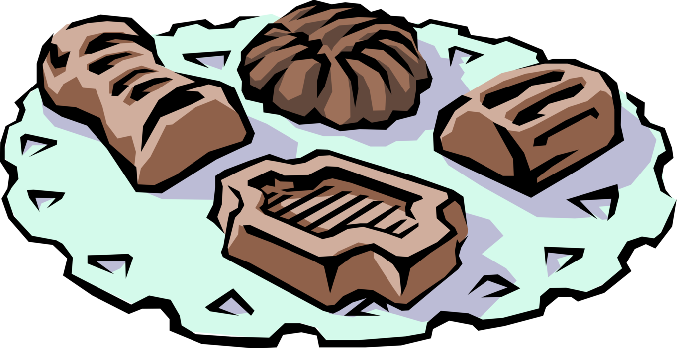 Vector Illustration of Sweet Confection Chocolate Candy Made From Cocoa