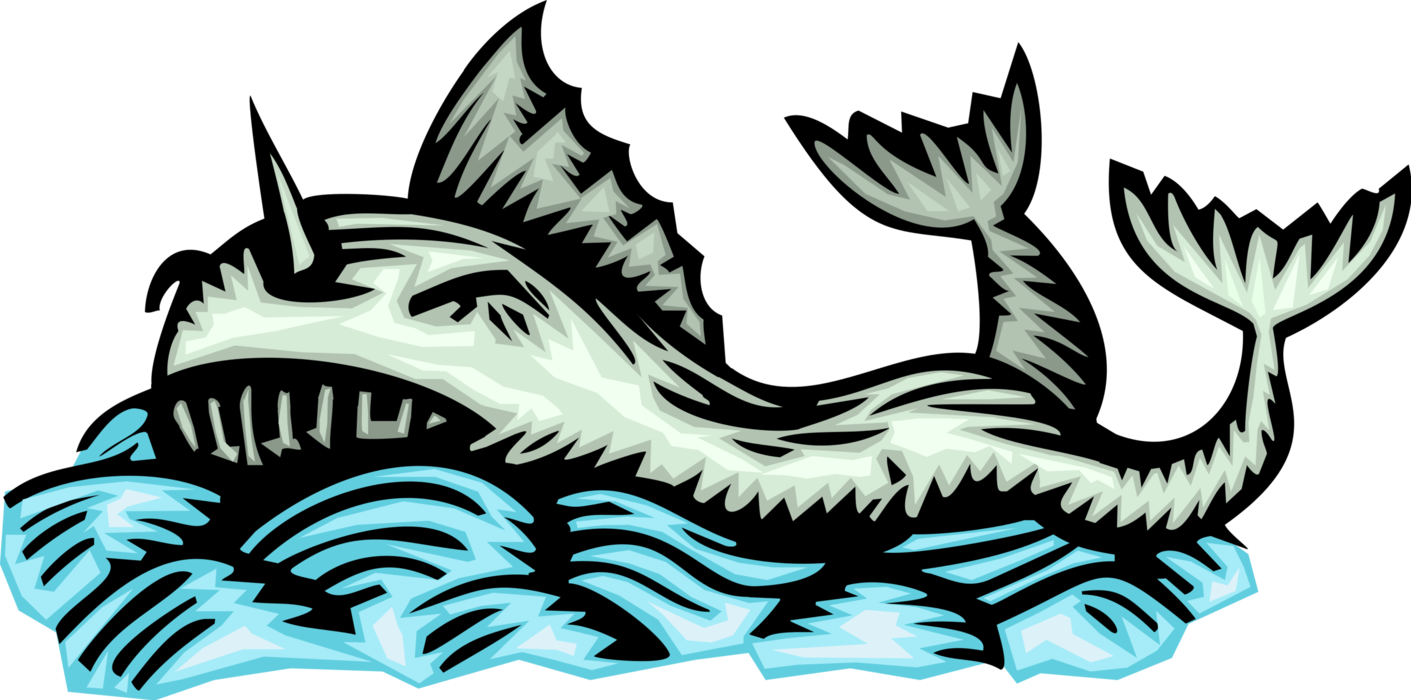 Vector Illustration of Oceanic Mythological Sea Creature