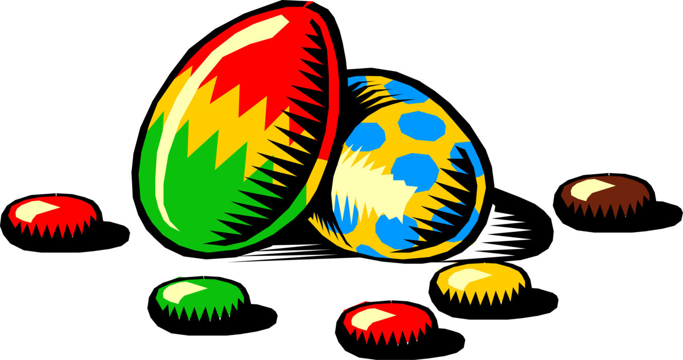 Vector Illustration of Colorful Decorated Easter Eggs