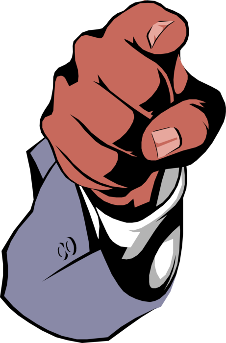 Vector Illustration of African American Male Hand with Pointing Finger Gesture