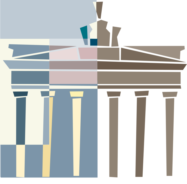 Vector Illustration of Brandenburg Gate, German Neoclassical Monument Landmark, Berlin, Germany 