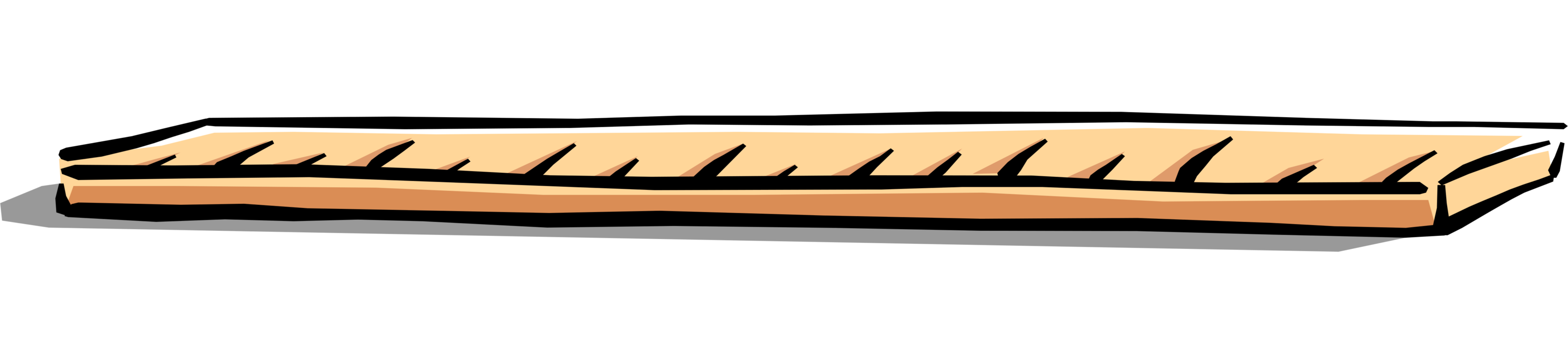 Vector Illustration of Ruler, Rule or Line Gauge Straight Edge Draws Lines and Measures Distances