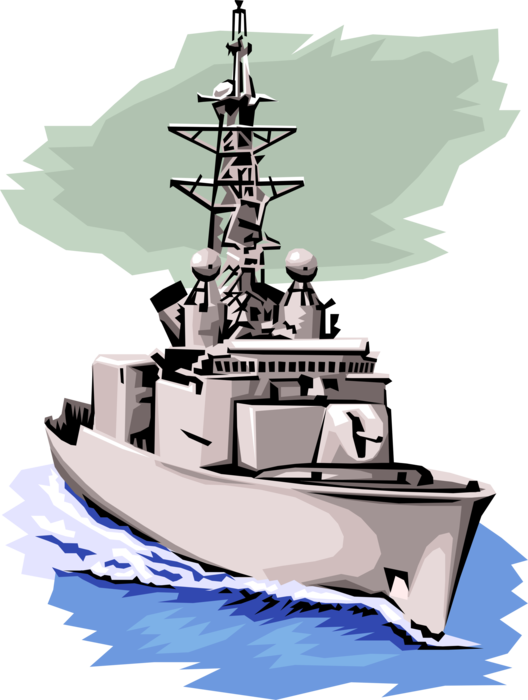Vector Illustration of Naval War Ship