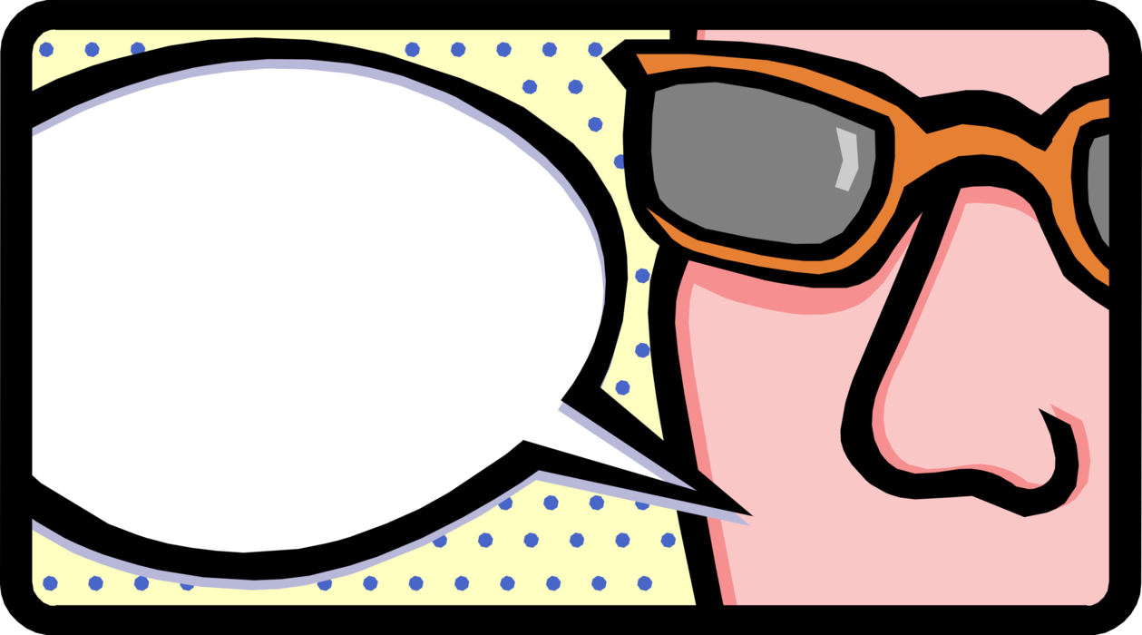 Vector Illustration of Man Speaking with Word Balloon