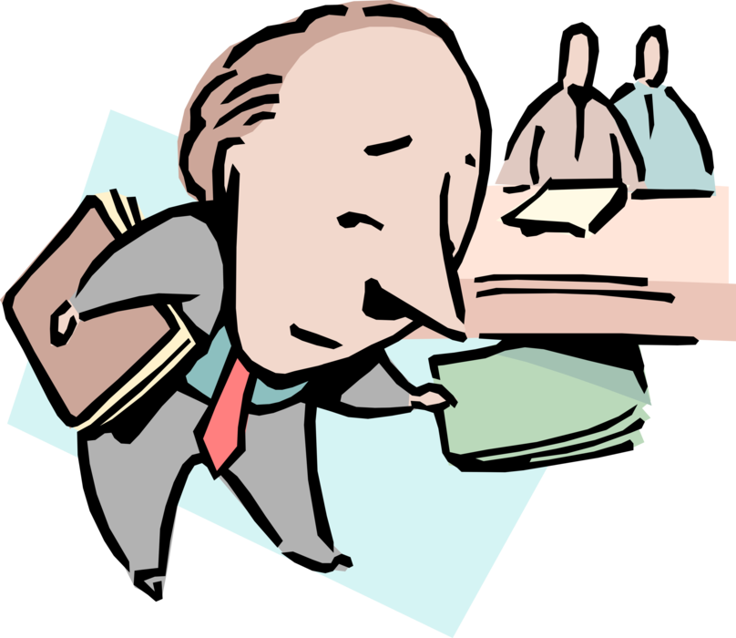 Vector Illustration of Under the Counter Idiom Businessman with Backup Plan