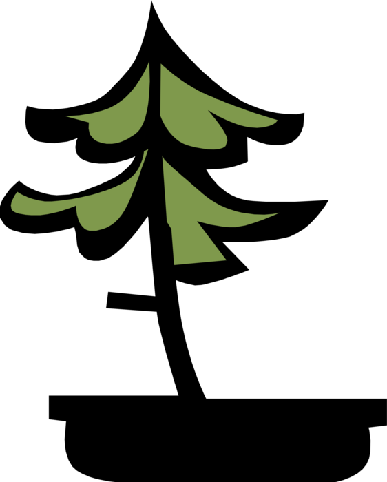 Vector Illustration of Coniferous Evergreen Fir Tree Symbol