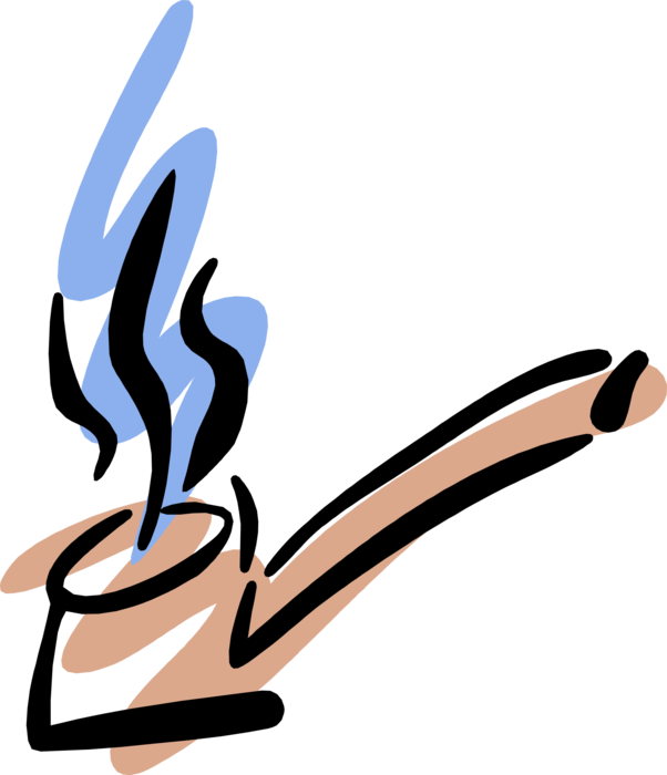 Vector Illustration of Smoker's Tobacco Smoking Pipe