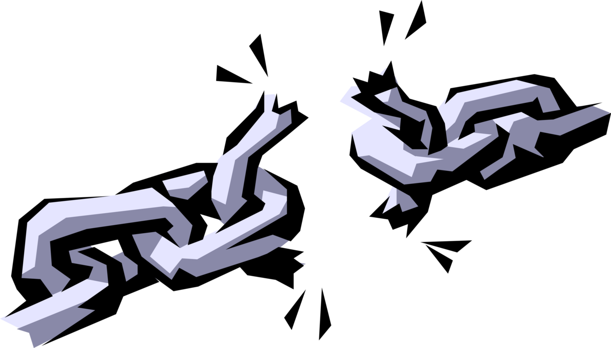 Vector Illustration of Broken Chain Links