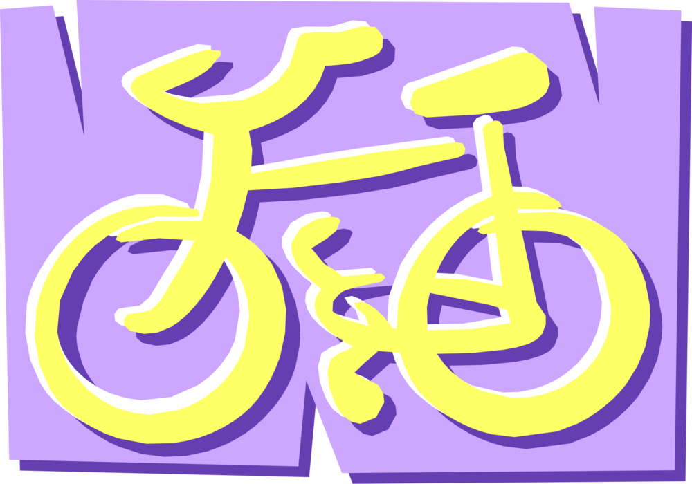 Vector Illustration of Bicycle Bike or Cycle Human-Powered, Pedal-driven, Single-Track Vehicle